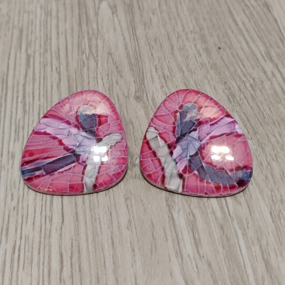 Pink Abstract Earrings